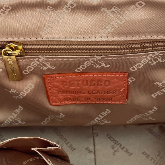 Petusco Leather Shoulder Bag Made in Spain - Picture 9 of 13